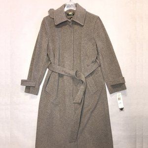 NWT Women's Lauren Grey Wool Trench with Belt